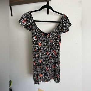 Black/white/floral dress